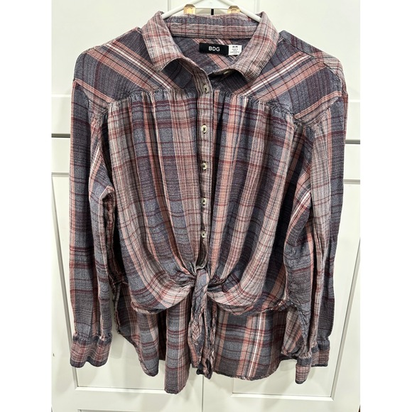 BDG Tops - BDG Urban Outfitters Womens Medium Plaid Tie Front Button Down Shirt